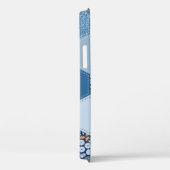 Blumenmuster, Denim Patchwork: blaues Muster. Case-Mate iPhone Hülle (Rückseite / Rechts)