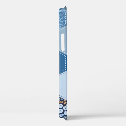 Blumenmuster, Denim Patchwork: blaues Muster. Case-Mate iPhone Hülle (Rückseite / Rechts)