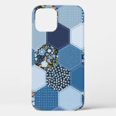 Blumenmuster, Denim Patchwork: blaues Muster. Case-Mate iPhone Hülle (Rückseite)
