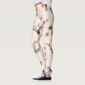 Blumenmuster der asiatischen Wasserfarbe Leggings (Links)