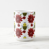 Blumenmuster der Bienen  Kaffeetasse (Mittel)
