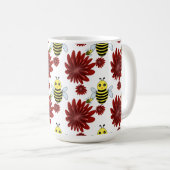 Blumenmuster der Bienen  Kaffeetasse (VorderseiteRechts)