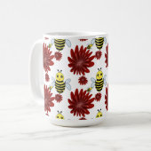 Blumenmuster der Bienen  Kaffeetasse (Vorderseite Links)