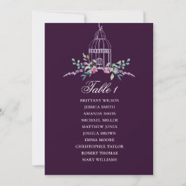 Blumenmuster der Birdcage. Lila Hochzeit Einladung