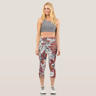 Blumenmuster der Blume Capri Leggings