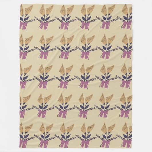 Blumenmuster der Blume Fleecedecke (Vorderseite)