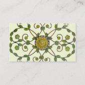 Blumenmuster der Blume - grün-gelb Visitenkarte (Rückseite)