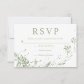 Blumenmuster der Blume "Grüne Linie" RSVP Karte (Vorderseite)