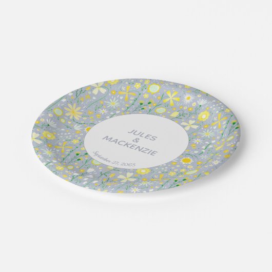 Blumenmuster der botanischen Wildblume Pappteller (Schrägansicht)