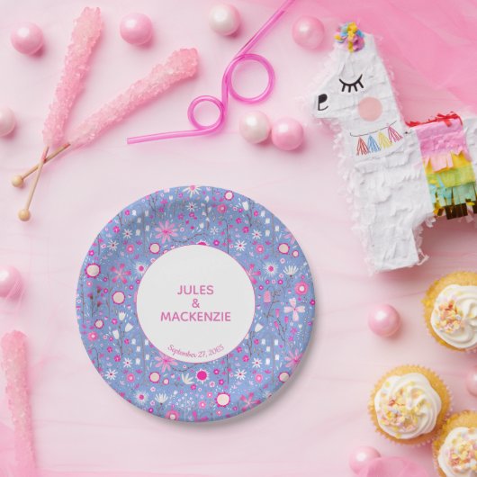 Blumenmuster der botanischen Wildblume Pappteller (Party)