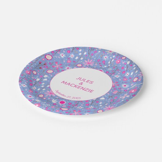 Blumenmuster der botanischen Wildblume Pappteller (Schrägansicht)