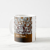 Blumenmuster der Braunkolben Kaffeetasse (Vorderseite Links)