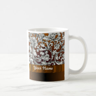 Blumenmuster der Braunkolben Kaffeetasse