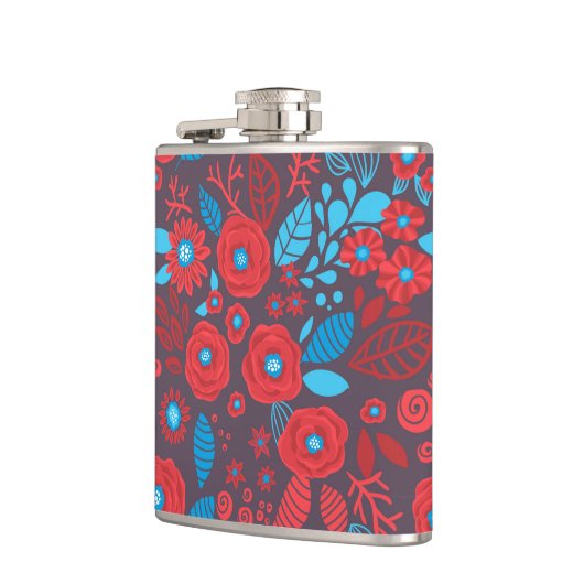 Blumenmuster der Doodle Flachmann (Links)