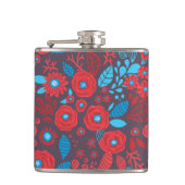 Blumenmuster der Doodle Flachmann (Vorderseite)