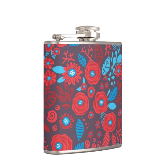 Blumenmuster der Doodle Flachmann (Rechts)