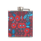 Blumenmuster der Doodle Flachmann (Rückseite)