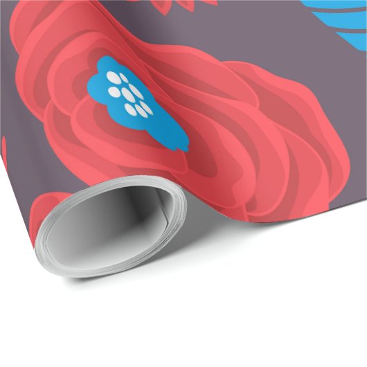 Blumenmuster der Doodle Geschenkpapier (Rolleneckpunkt)