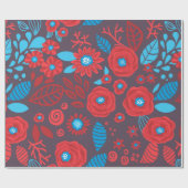 Blumenmuster der Doodle Geschenkpapier (Flach)