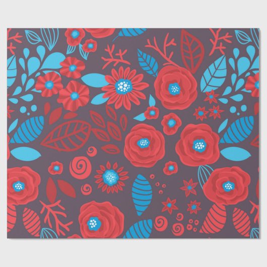 Blumenmuster der Doodle Geschenkpapier (Flach)