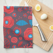 Blumenmuster der Doodle Handtuch (Viertel Falte)