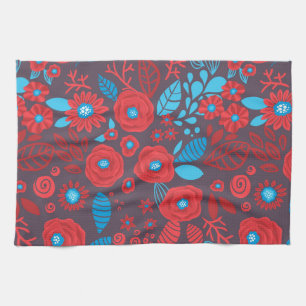Blumenmuster der Doodle Handtuch