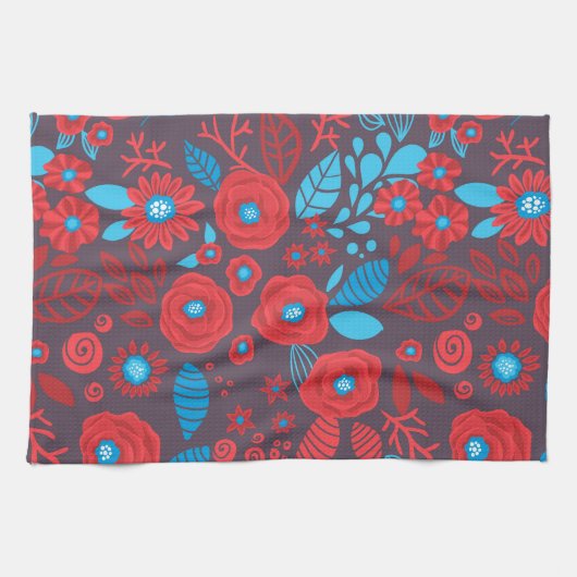 Blumenmuster der Doodle Handtuch (Horizontal)