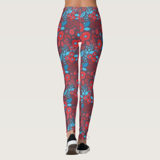 Blumenmuster der Doodle Leggings (Rückseite)