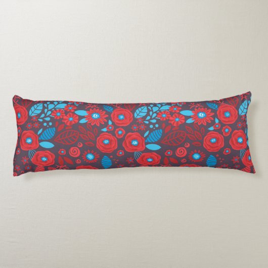 Blumenmuster der Doodle Seitenschläferkissen (Rückseite)