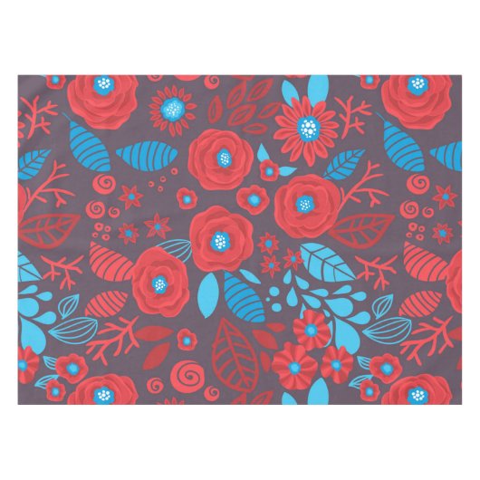 Blumenmuster der Doodle Tischdecke (Vorderseite (Horizontal))