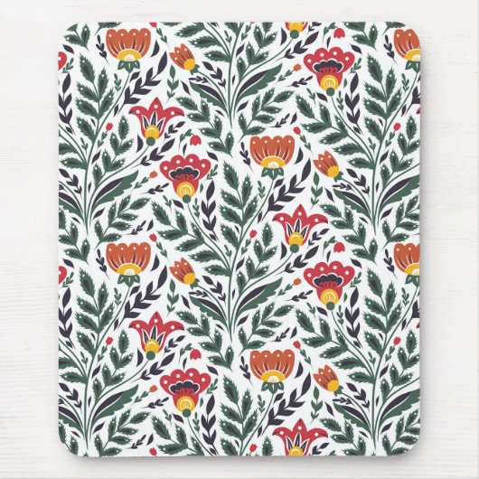 Blumenmuster der Folklorekunst Mousepad (Vorne)
