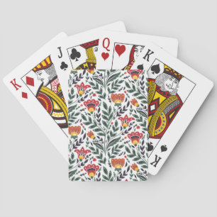 Blumenmuster der Folklorekunst Spielkarten