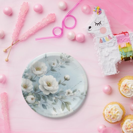 Blumenmuster der Hochzeit Pappteller (Party)