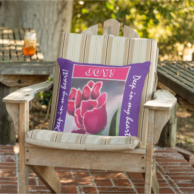 Blumenmuster der Keule, Typografie personalisieren Kissen (Stuhl )