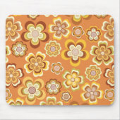 Blumenmuster der orange und braunen Siebziger Mousepad (Vorne)