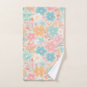 Blumenmuster der Pastelfeder 03 Badhandtuch Set (Handtuch)