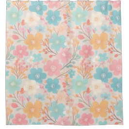 Blumenmuster der Pastelfeder 03 Duschvorhang
