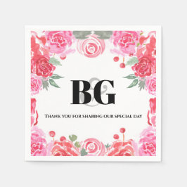 Blumenmuster der Rose Serviette