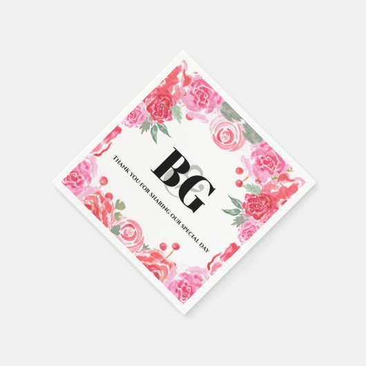 Blumenmuster der Rose Serviette (Ecke)