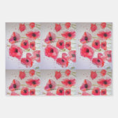 Blumenmuster der roten Mohnblume, Muster für die B Geschenkpapier Set (Vorderseite 3)