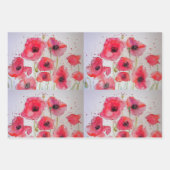 Blumenmuster der roten Mohnblume, Muster für die B Geschenkpapier Set (Vorderseite 2)
