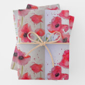Blumenmuster der roten Mohnblume, Muster für die B Geschenkpapier Set (Beispiel)