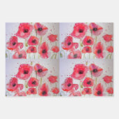 Blumenmuster der roten Mohnblume, Muster für die B Geschenkpapier Set (Vorderseite)