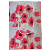 Blumenmuster der roten Mohnblume, Muster für die B Mittlere Geschenktüte (Rückseite)