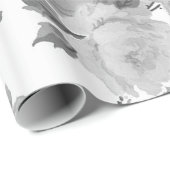 Blumenmuster der Vintagen Schwarz-weißen Geschenkpapier (Rolleneckpunkt)