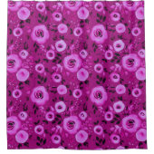 Blumenmuster der Wasserfarbe Berry Magenta Duschvorhang (Vorderseite)
