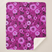 Blumenmuster der Wasserfarbe Berry Magenta Sherpadecke (Vorderseite)