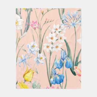 Blumenmuster der Wasserfarbe, botanische Erkrankun Fleecedecke