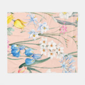 Blumenmuster der Wasserfarbe, botanische Erkrankun Fleecedecke (Vorderseite (Horizontal))