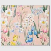 Blumenmuster der Wasserfarbe, botanische Erkrankun Geschenkpapier (Flach)